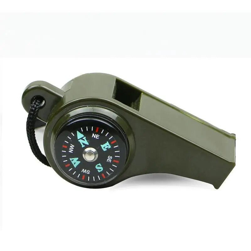 3 in 1 Emergency Survival Whistle Compass Thermometer  Camping Hiking Outdoor Multifunction Whistle