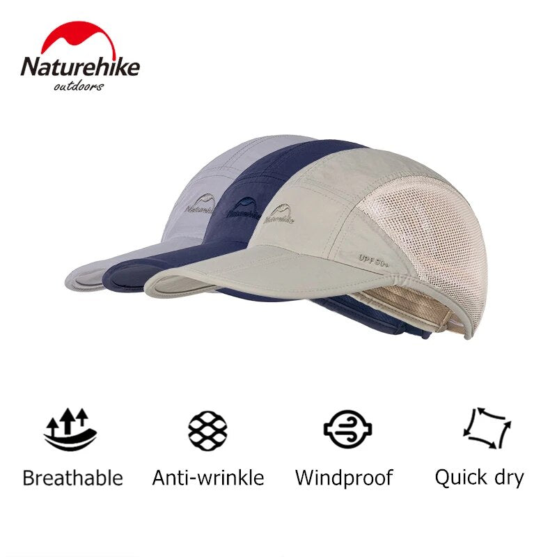 Naturehike Folding Fishing Cap Baseball Cap Outdoor Breathable Camping Hiking Hat Quick Drying Trekking Hat Sun Hat Men Women