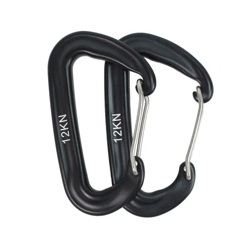 1PCS Durable 12KN D Carabiner Key Aluminum Wire Gate Spring Clip Locking Backpack Hammock Camping Hiking Equipment - not for climbing