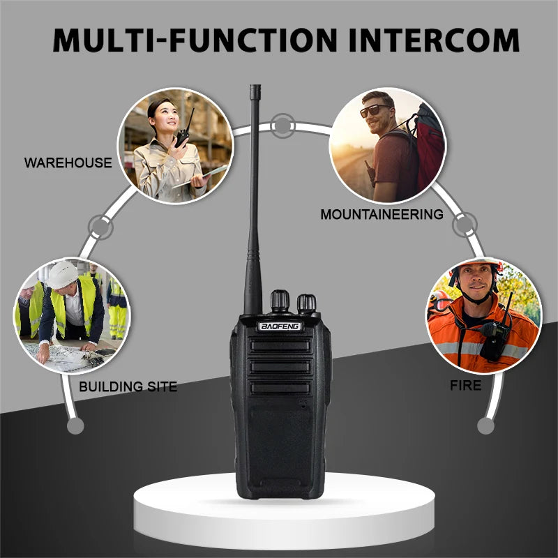 2pcs Baofeng UV-6 Walkie Talkie 8w 2000mAh 128 CH UHF VHF Dual Band Two Way Radio Woki Toki 10 KM Police Equipment Radio Amador