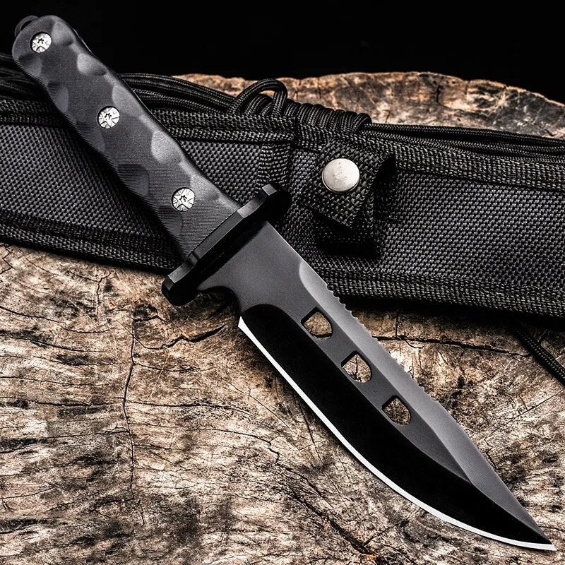 Voltron Tactical straight knife Outdoor camping survival knife Self-defense EDC pocket knife Wilderness hunting knife