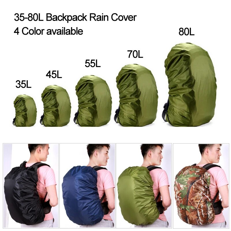 35-80L Backpack Rain Cover, Dustproof Cover for Back Bag, Rainproof Cover for Camping Hiking Climbing Bag Raincover