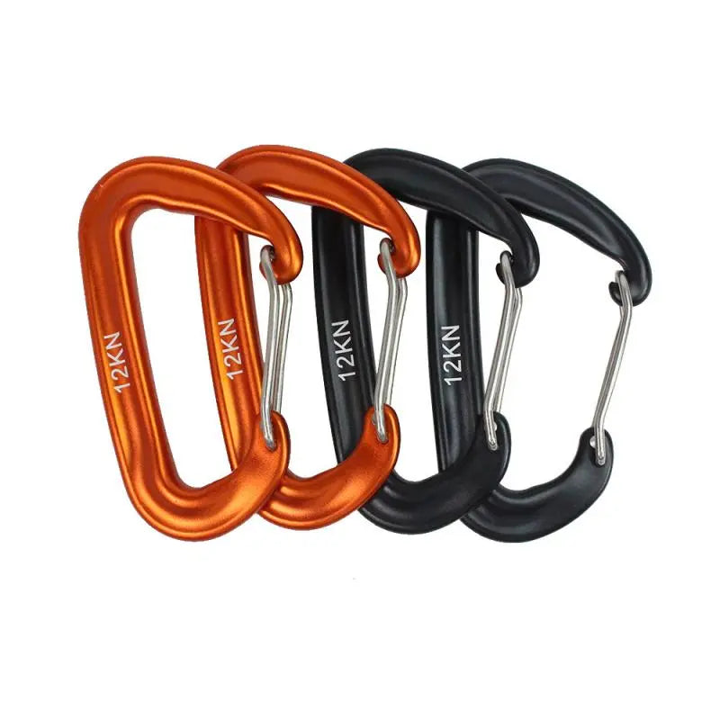 1PCS Durable 12KN D Carabiner Key Aluminum Wire Gate Spring Clip Locking Backpack Hammock Camping Hiking Equipment - not for climbing