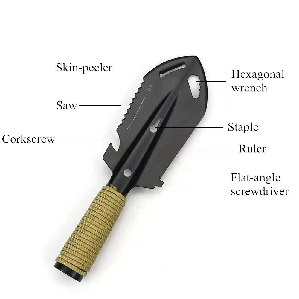 Camping Tactics Small Hand Shovel Hiking Pine Shovel Multi-Purpose Ordnance Shovel Survival Outdoor Equipment Garden Tool Shovel