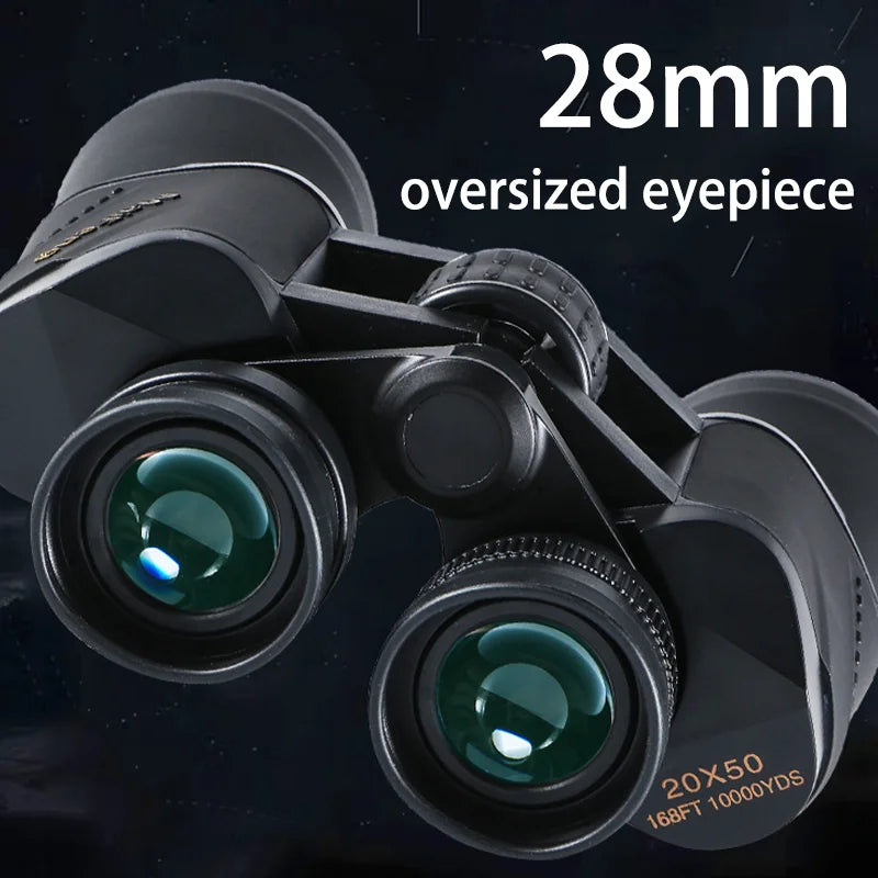 20x50 HD professional powerful binoculars Large eyepiece Large field FMC coating BAK4 prism Outdoor hunting camping telescope