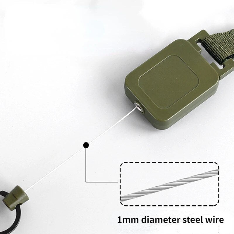 High Quality Steel Wire Keychain Holder Multi-purpose Tactical Backpack Hooks Retractable Badge Reels Outdoor Accessories