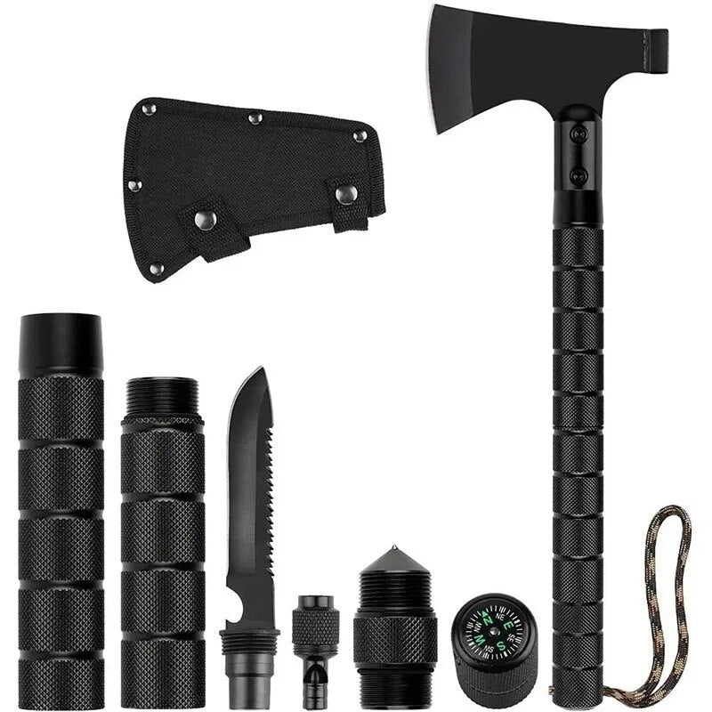 Survival Camping Axe Foldable Tactical Axe Multi Tool Kit Emergency Gear Outdoor Tourist Portable Tomahawk Wild Hatchet AX