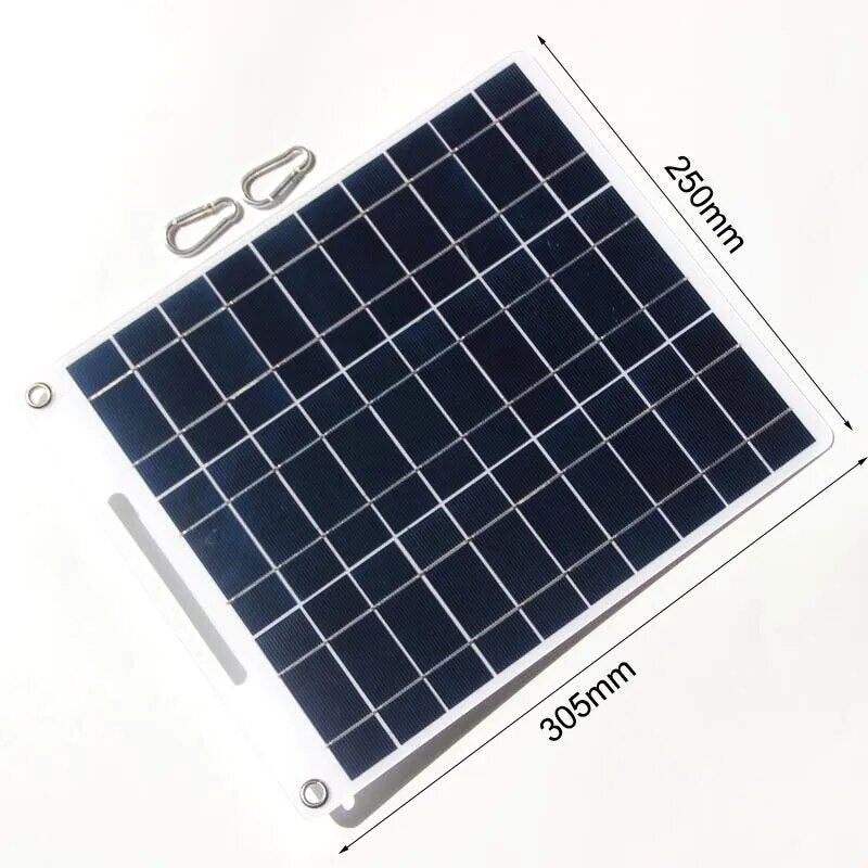 60W Solar Panel Portable 5V Dual USB Fast Charg Panel Kit Outdoor Emergency Charging Battery Camping Hiking Travel Phone Charger