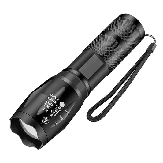 High Power Led Flashlights Camping Torch 5 Lighting Modes Aluminum Alloy Zoomable Light Waterproof Material Use 3 AAA Batteries