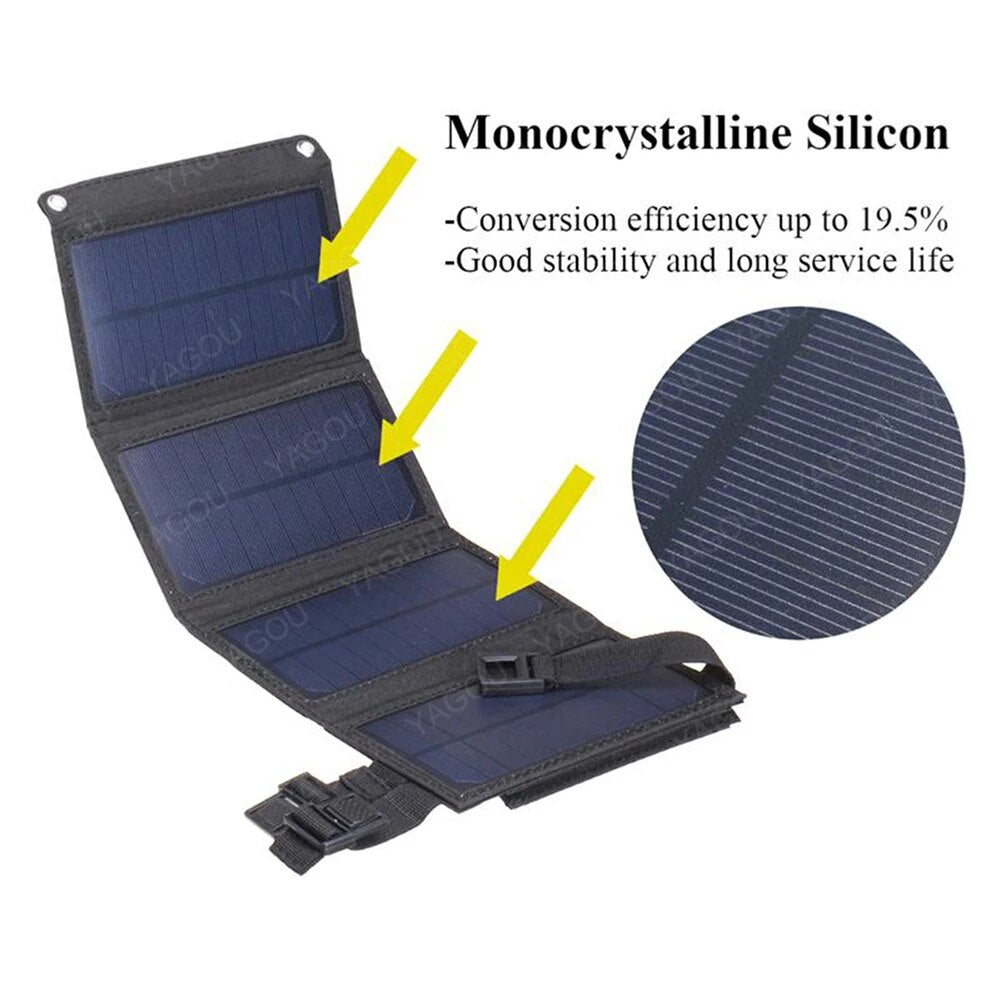 70W Outdoor Foldable Solar Panels Cell 5V USB Portable Solar Smartphone Battery Charger for Tourism Camping Hiking 20W 30W 10W