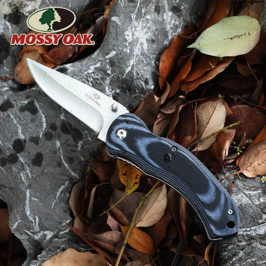 MOSSY OAK Folding Pocket Knife Camping Knife Stainless Steel Blade Micarta Handle Fruit Cutter for Outdoor Survival Knives