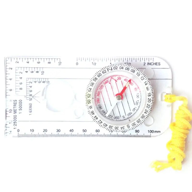 Compass Navigation Map Reading Scouts Camping Hiking Scale Ruler Outdoor Orienteering Tools