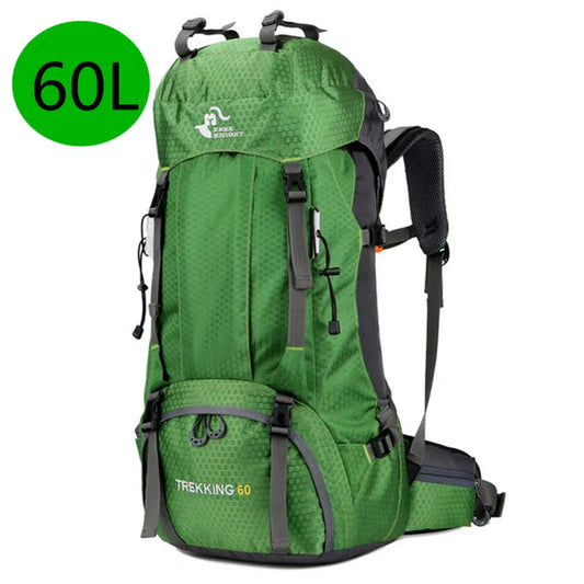 2023 New 60L Outdoor Backpack Camping Climbing Bag Waterproof Mountaineering Hiking Backpacks Molle Sport Bag Climbing Rucksack