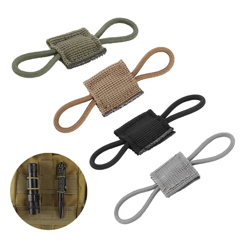 5pcs Tactical Backpack Binding Buckles Elastic Tactical Binding Buckle Carabiner Clip Bags Clasp Cord Fix Gear Elastic Strap