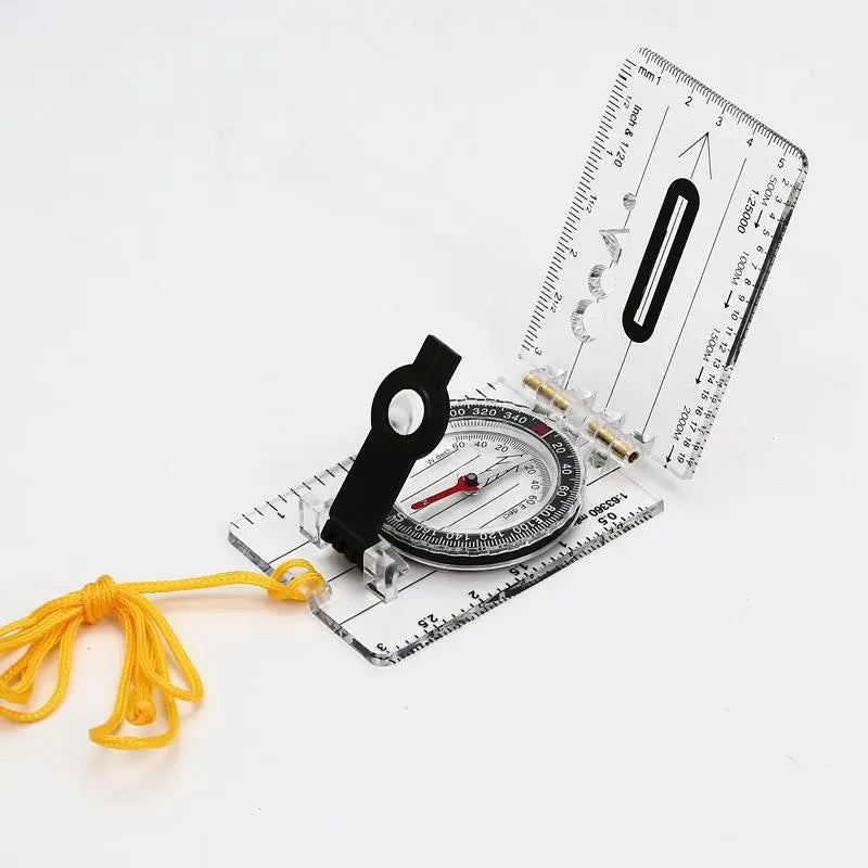 Folding Compass Multifunctional Outdoor Mini Compass Map Scale Ruler waterproof Hiking Camping Survival Guiding Tool wholesale