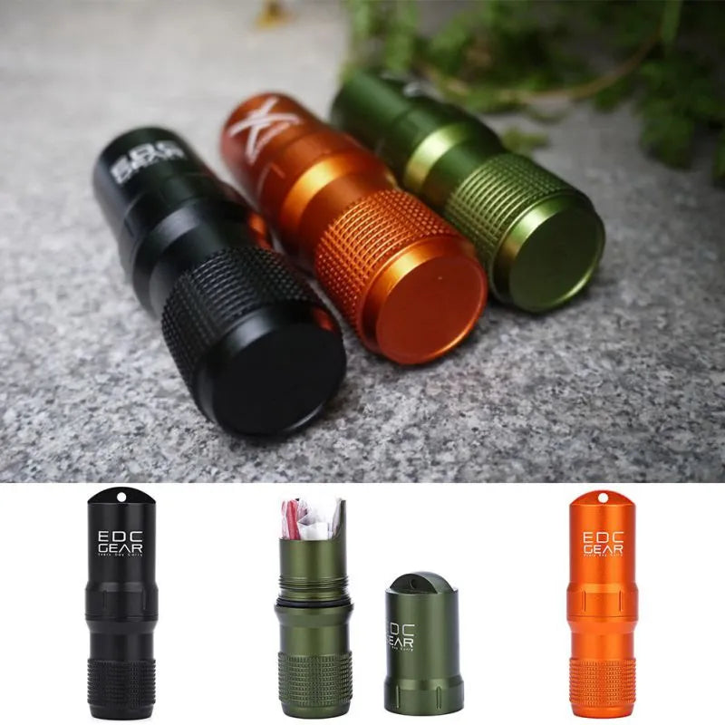 Capsule EDC Waterproof Box Hike Survival Seal Survive Trunk Container Holder StorageWaterproof Pill / Match Case Box Container