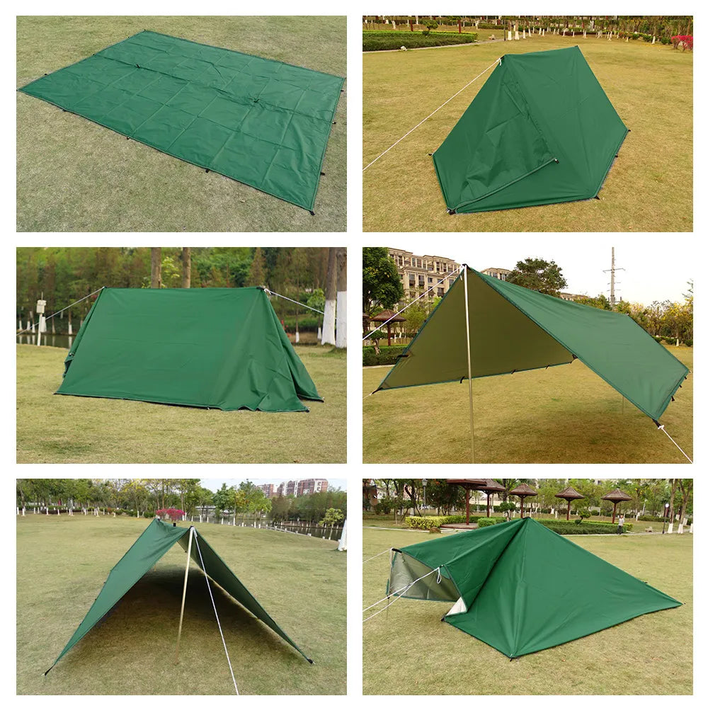 4x4m 4x3m 3x3m 19 Hang Points Tent Tarp Survival Sun Shelter Shade Canopy Outdoor Backpacking Waterproof Camping Awning SunShade