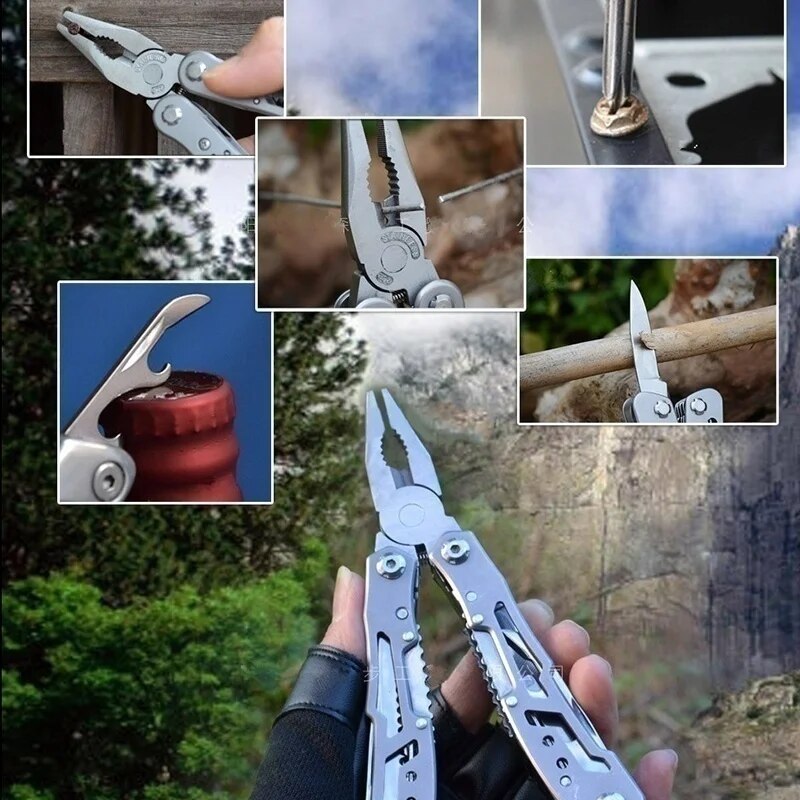 Creative 15 IN 1 Multi Tools Folding Pliers Camping Multi Tools Outdoor Survival Tools with Nylon Bag