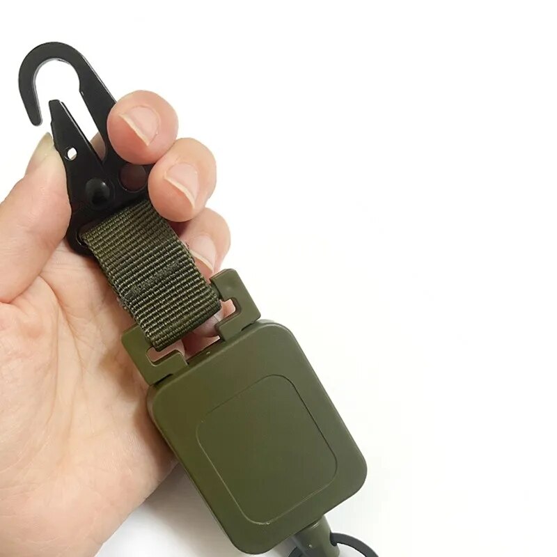 High Quality Steel Wire Keychain Holder Multi-purpose Tactical Backpack Hooks Retractable Badge Reels Outdoor Accessories