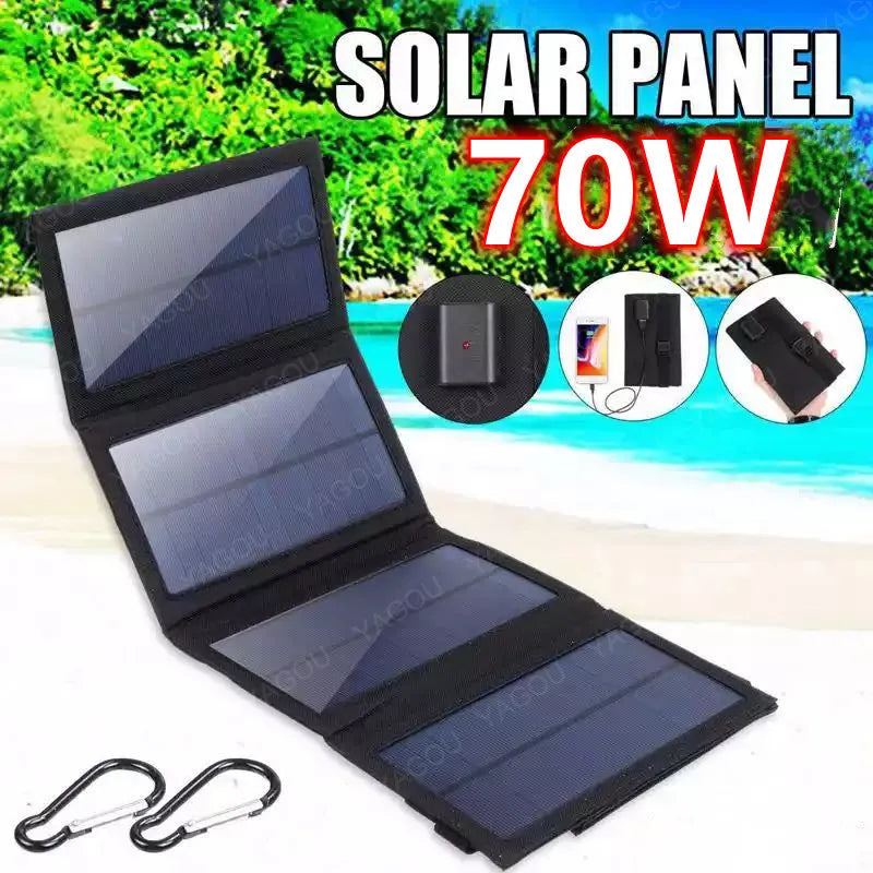 70W Outdoor Foldable Solar Panels Cell 5V USB Portable Solar Smartphone Battery Charger for Tourism Camping Hiking 20W 30W 10W