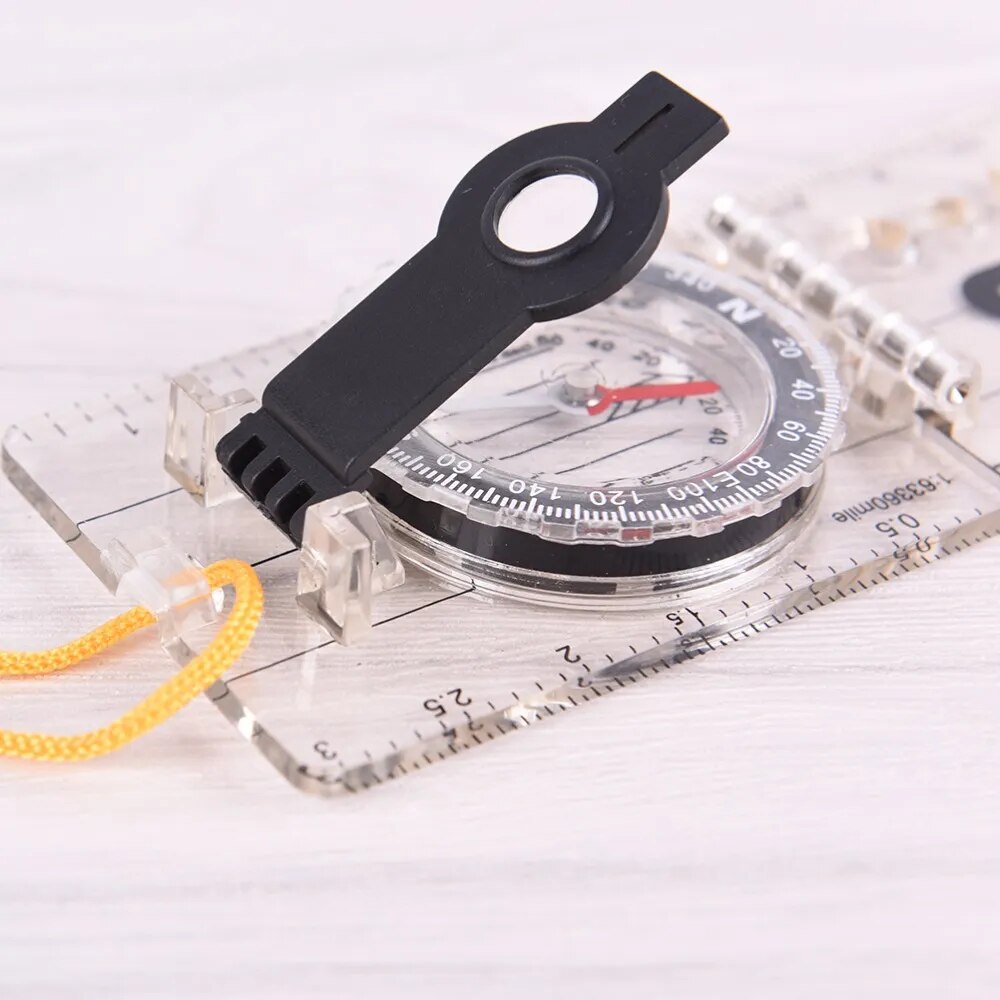 Folding Compass Multifunctional Outdoor Mini Compass Map Scale Ruler waterproof Hiking Camping Survival Guiding Tool wholesale